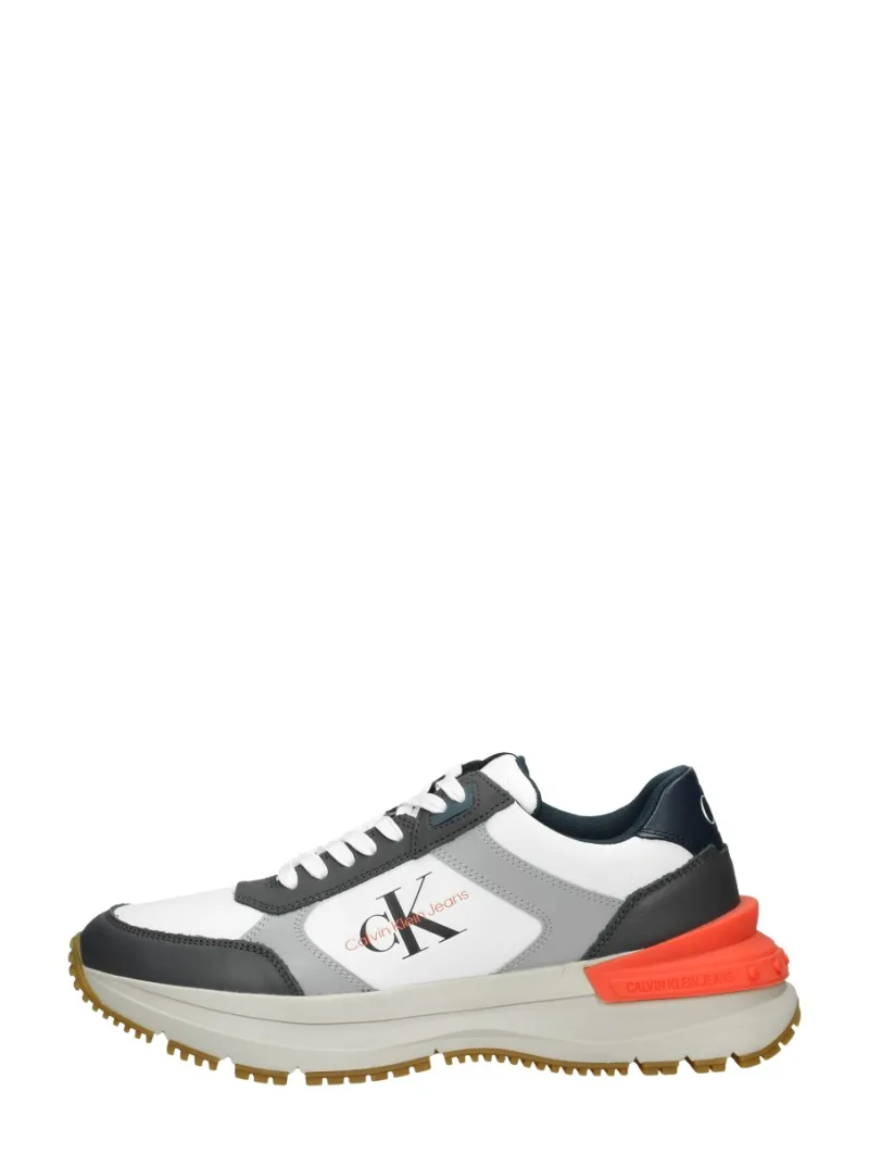 Calvin Klein Chunky Runn Laceup Low LTH-Nappa, lage sneakers voor heren in grijs