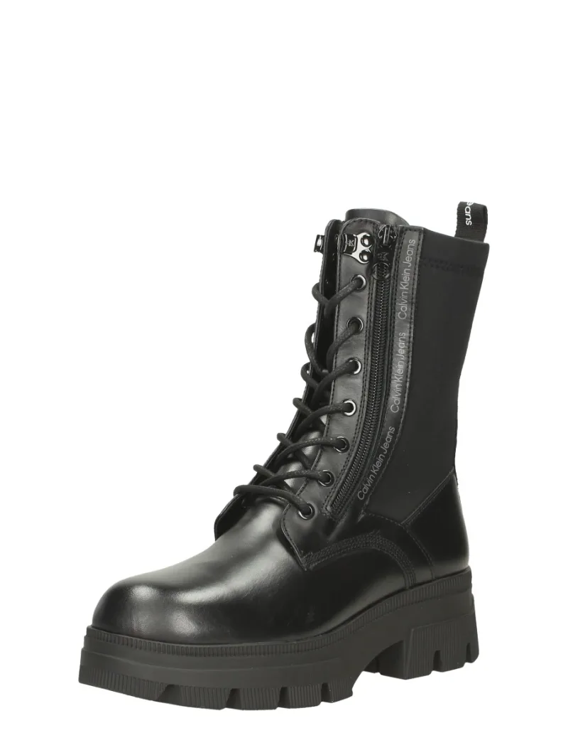 Calvin Klein Chunky Combat Laceup Zip, hoge veterschoenen voor dames in zwart, foto 2 van 2