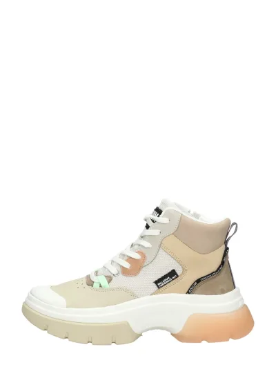 Palladium Pallawave, hoge veterschoenen voor dames in beige, foto 1 van 4