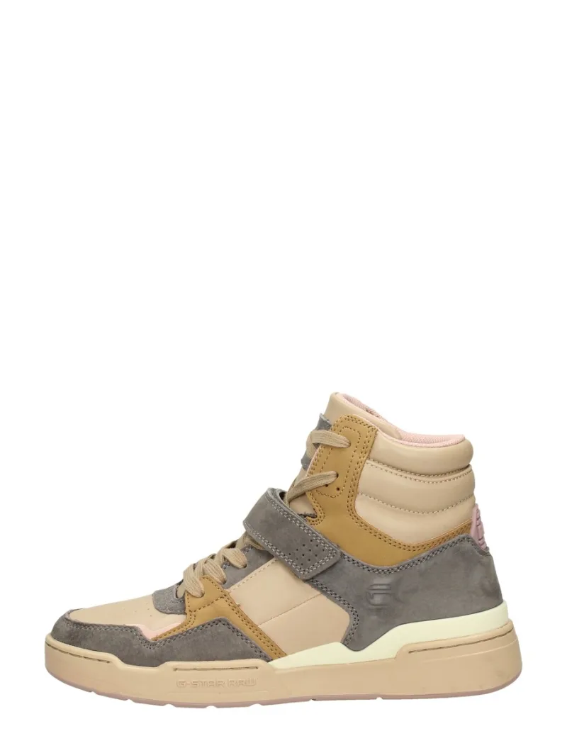G-Star Attacc Mid NUB W, hoge veterschoenen voor dames in taupe