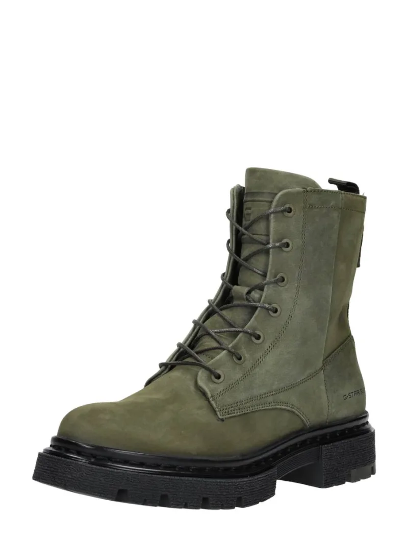 G-Star Kafey High Lace Nub W, hoge veterschoenen voor dames in groen, foto 2 van 2