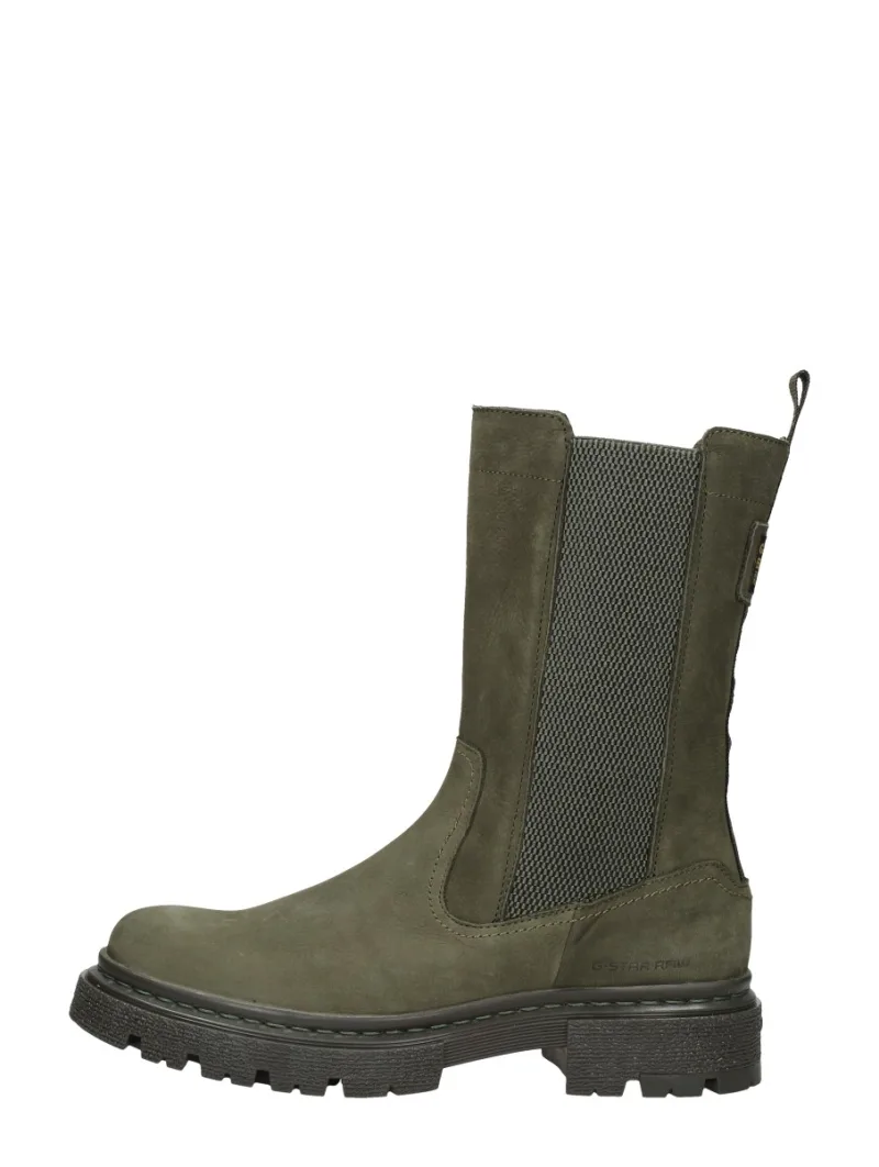 G-Star Kafey High Chs Nub W, enkellaarsjes plat voor dames in groen