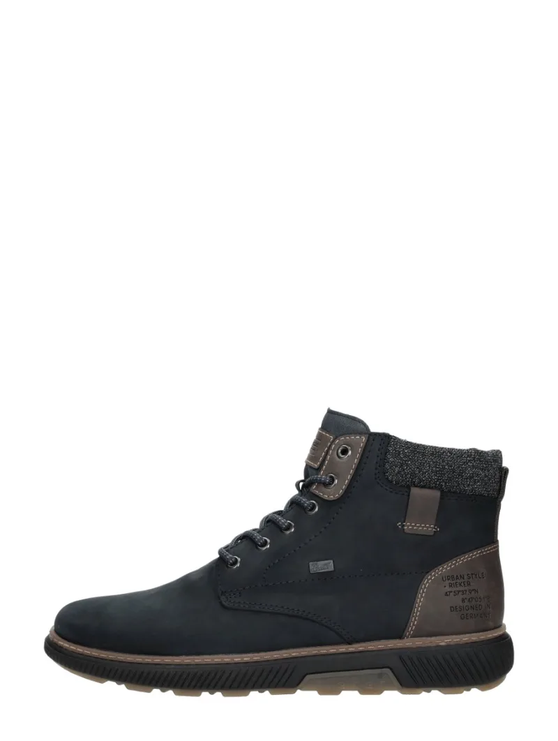 Rieker Veterschoenen Hoog, hoge veterschoenen voor heren in blauw
