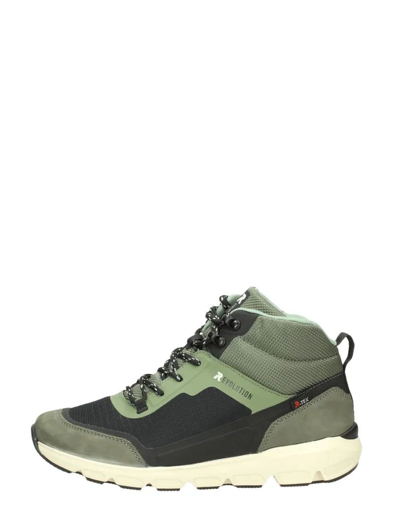 Rieker Veterschoenen Hoog, hoge veterschoenen voor dames in groen, foto 1 van 4