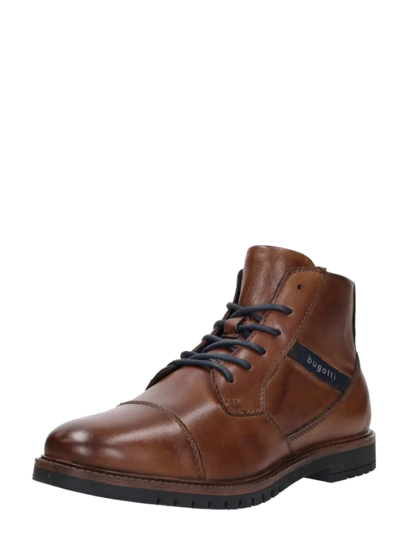 Bugatti Veterschoenen Hoog, hoge veterschoenen voor heren in cognac, foto 2 van 2