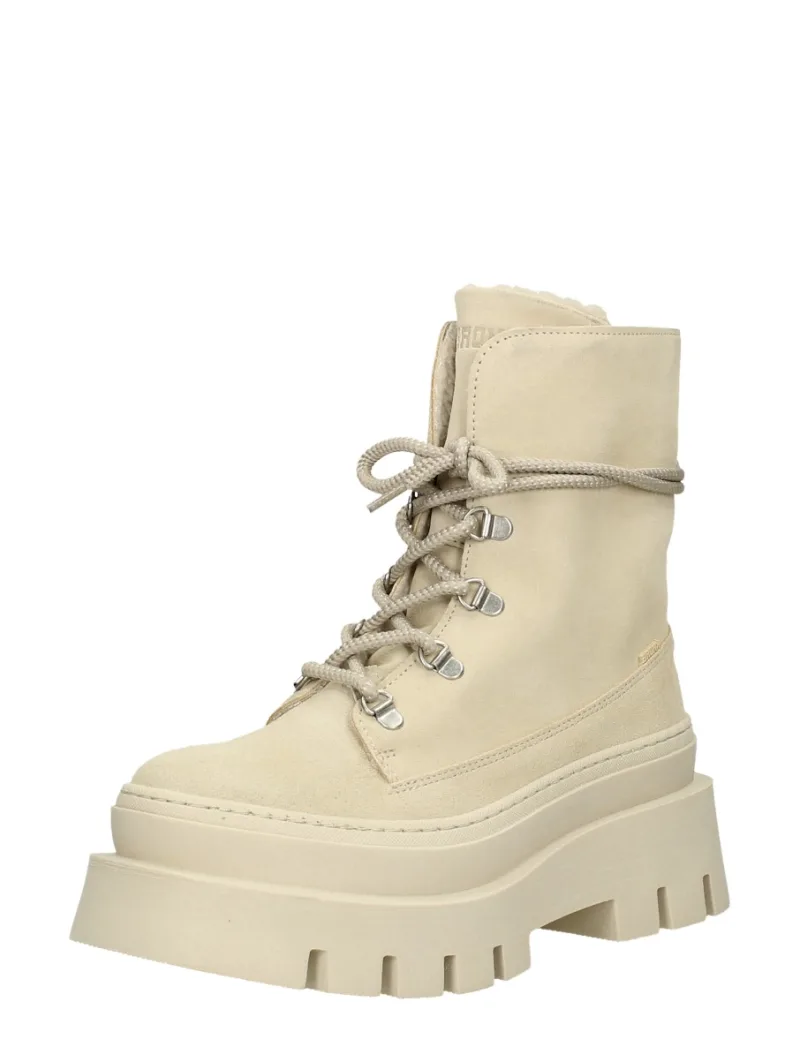 Bronx Evi-Ann, hoge veterschoenen voor dames in gebroken wit, foto 2 van 2