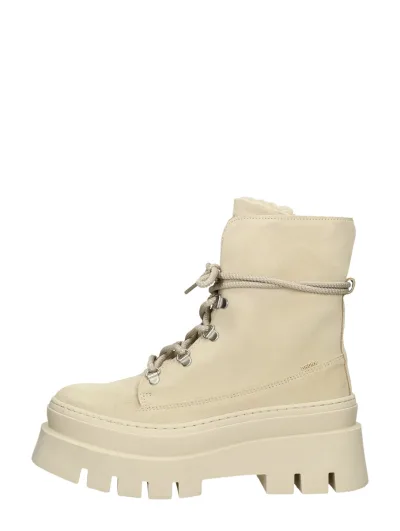 Bronx Evi-Ann, hoge veterschoenen voor dames in gebroken wit, foto 1 van 4
