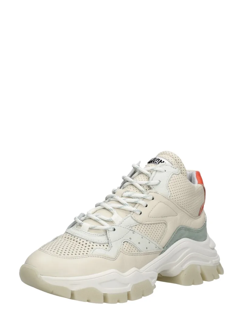 Bronx Tayke-Over, hoge veterschoenen voor dames in gebroken wit, foto 2 van 2
