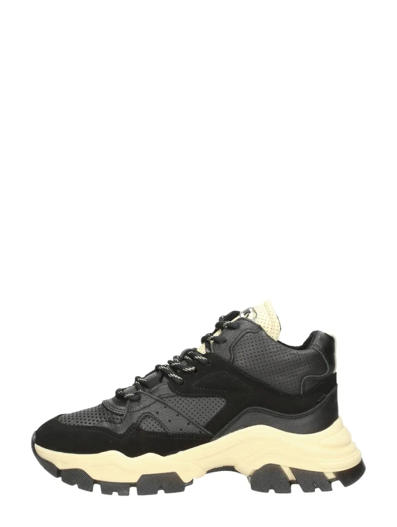 Bronx Tayke-Over, hoge veterschoenen voor dames in zwart