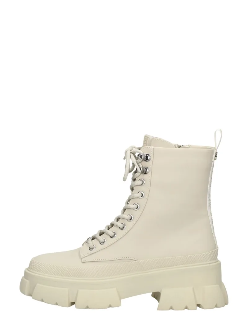 Steve Madden Forecast, hoge veterschoenen voor dames in gebroken wit