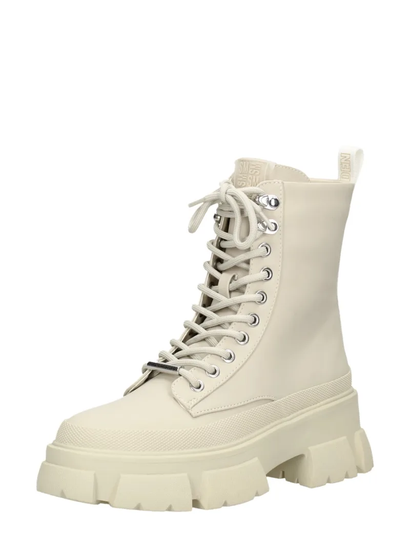 Steve Madden Forecast, hoge veterschoenen voor dames in gebroken wit, foto 2 van 2