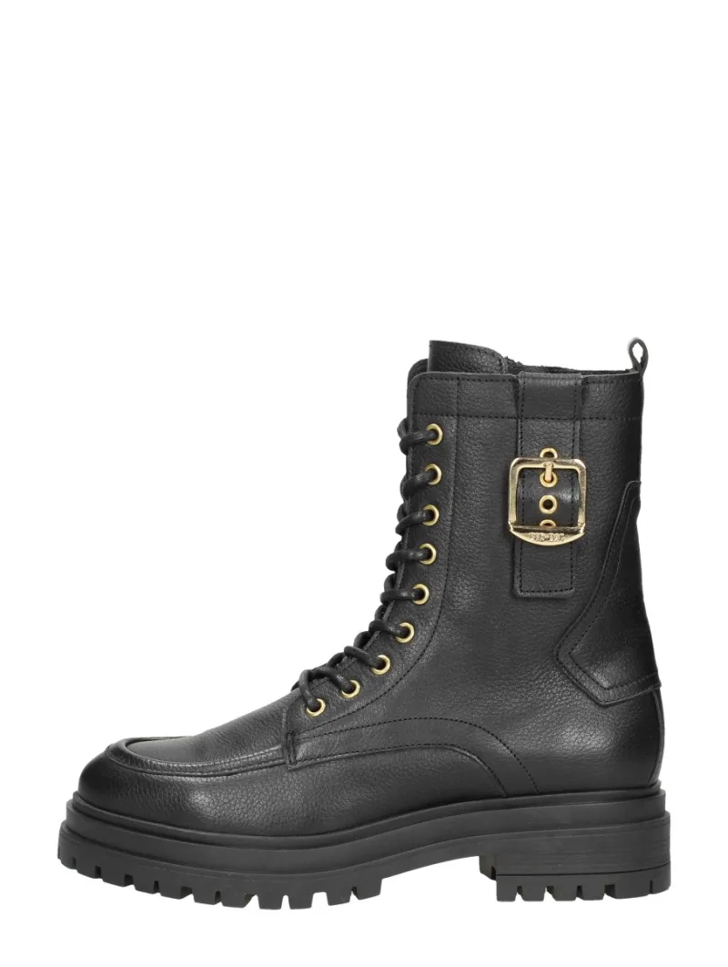 Red Rag Veterschoenen Hoog, hoge veterschoenen voor dames in zwart