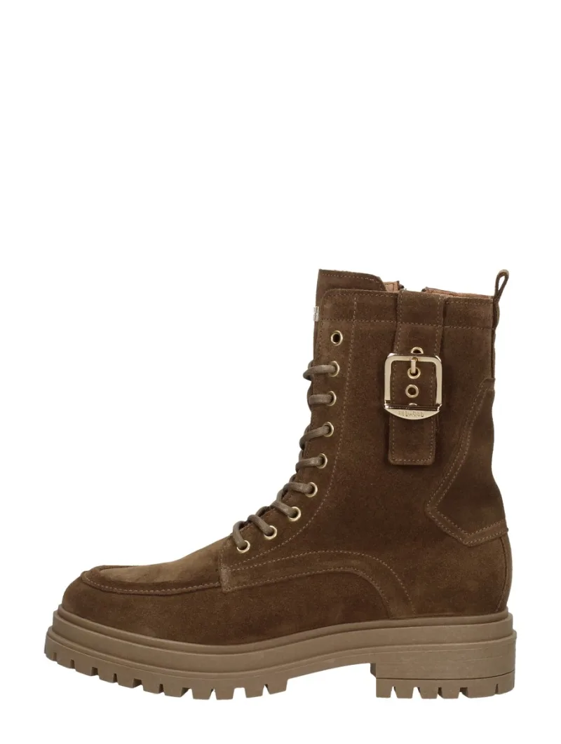 Red Rag Veterschoenen Hoog, hoge veterschoenen voor dames in taupe