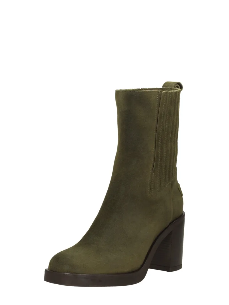 Shabbies SHS1260, enkellaarsjes hak voor dames in groen, foto 2 van 2