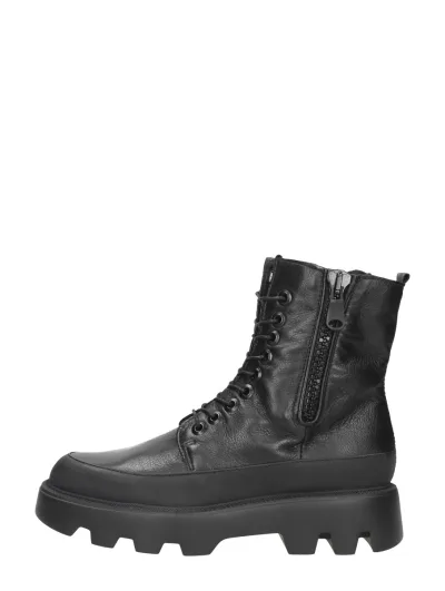 MJUS Veterschoenen Hoog, hoge veterschoenen voor dames in zwart, foto 1 van 4