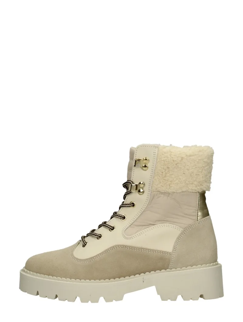 Tango Bee Bold 61, hoge veterschoenen voor dames in beige