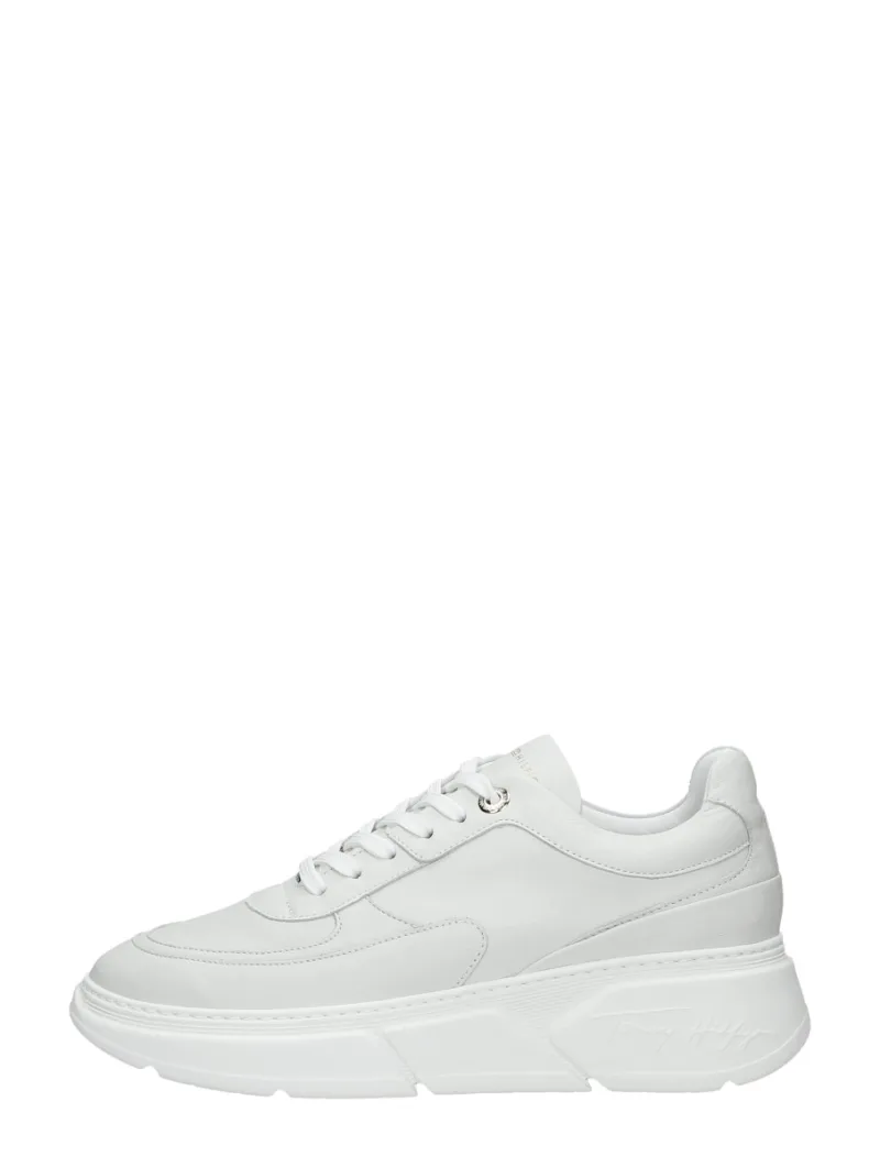 Tommy Hilfiger Chunky Leather Sneaker, lage veterschoenen voor dames in wit