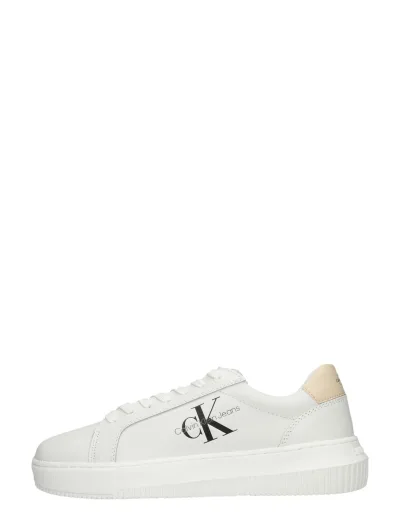 Calvin Klein Chunky Cupsole Monologo W, lage veterschoenen voor dames in wit, foto 1 van 4