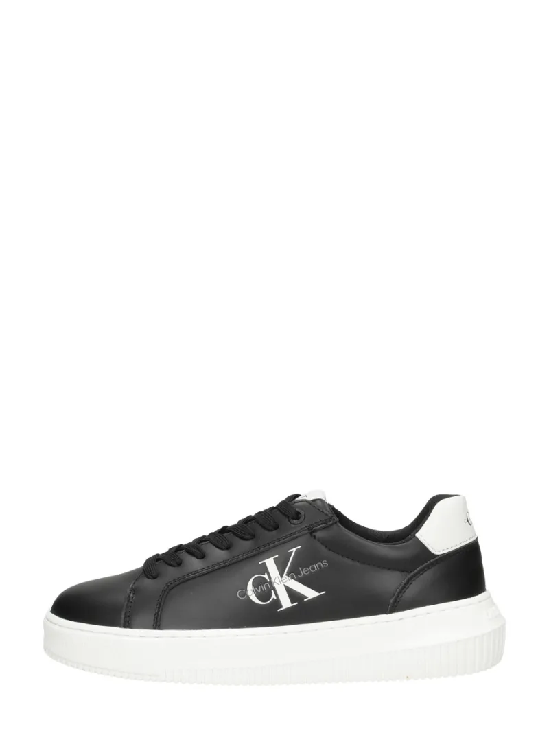 Calvin Klein Chunky Cupsole Monologo W, lage veterschoenen voor dames in zwart