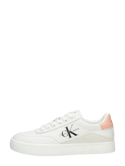 Calvin Klein Classic Cupsole LTH-SU Mono W, lage veterschoenen voor dames in wit, foto 1 van 4