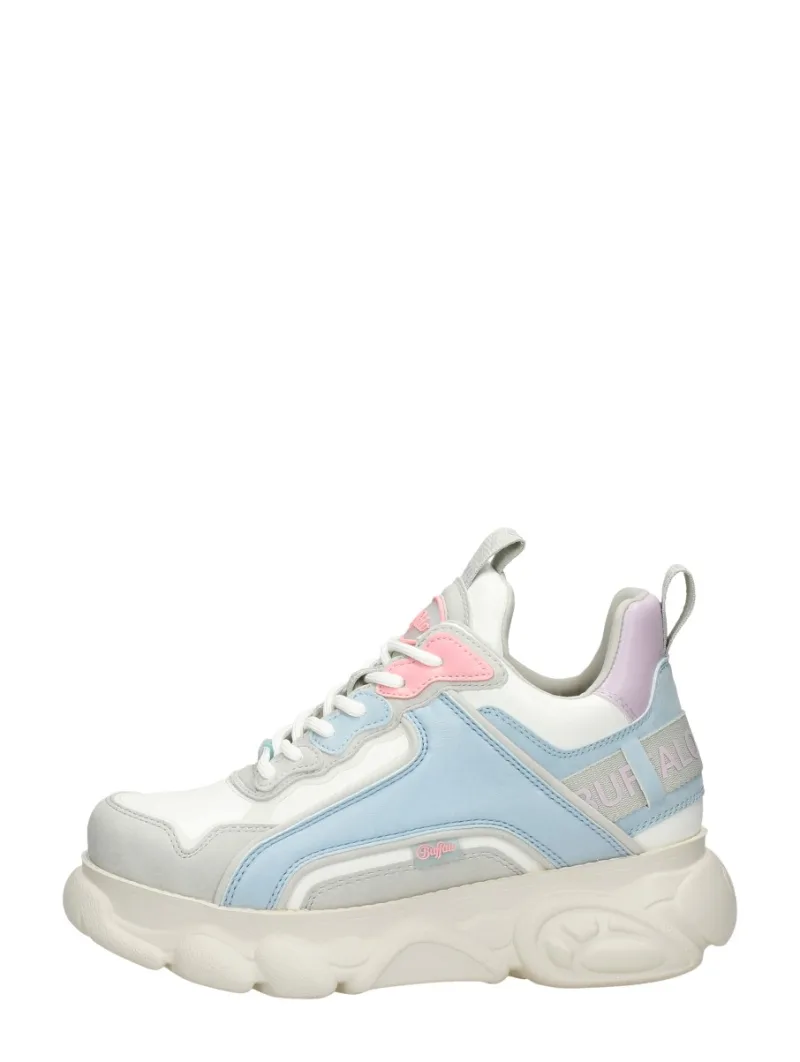 Buffalo CLD Chai, lage veterschoenen voor dames in licht blauw