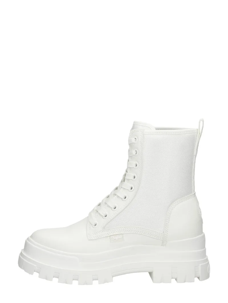 Buffalo Aspha Com2 Laceup Mid, hoge veterschoenen voor dames in wit