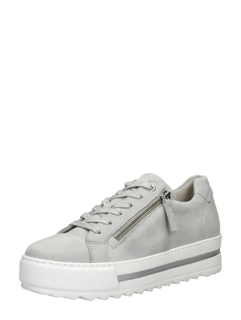 Gabor Veterschoenen Laag licht grijs, lage veterschoenen voor dames in lichtgrijs, foto 2 van 2