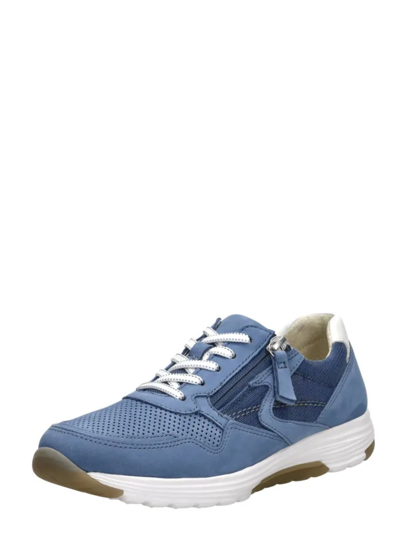 Gabor Rollingsoft, lage veterschoenen voor dames in licht blauw, foto 2 van 2