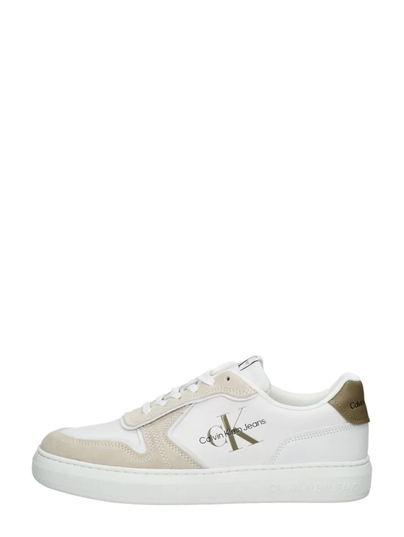 Calvin Klein Casual Cupsole Irregular lines, lage sneakers voor heren in wit