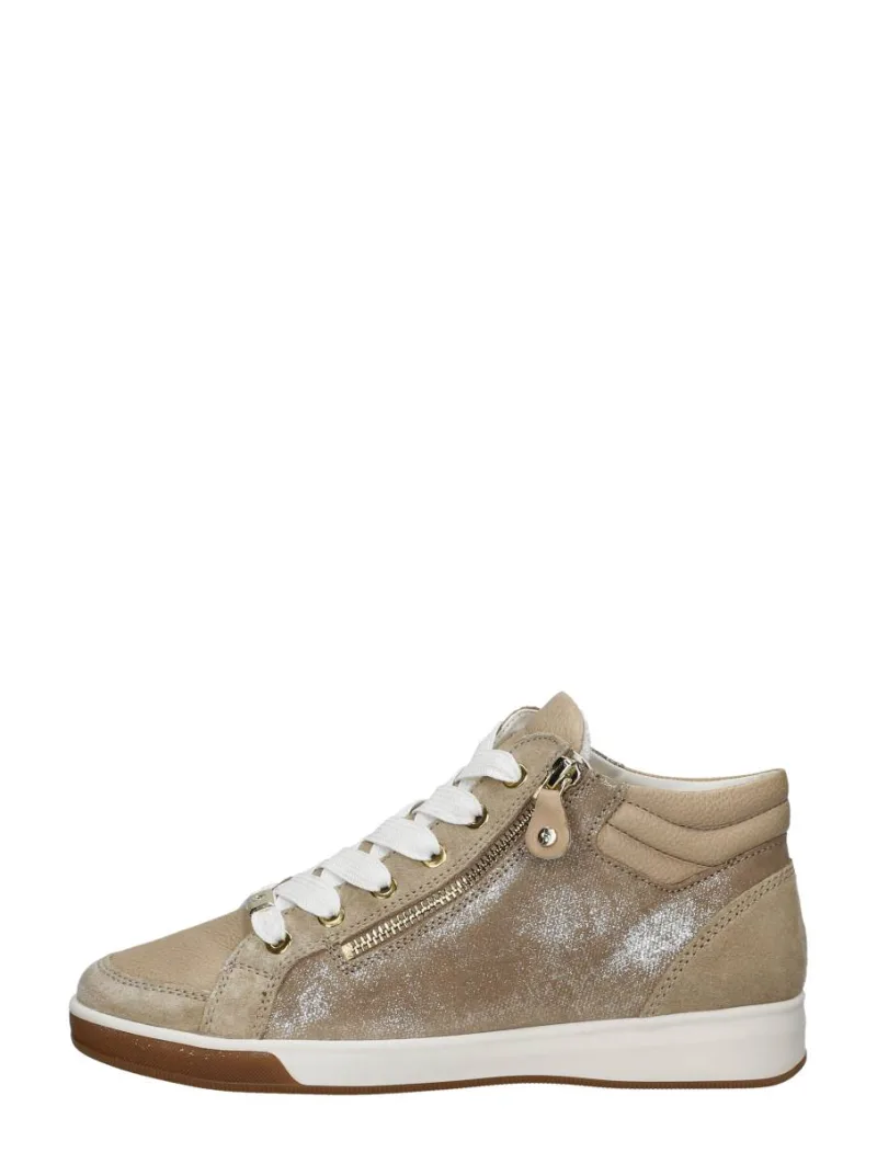 Ara Rom ST High Soft, hoge veterschoenen voor dames in beige, foto 1 van 4