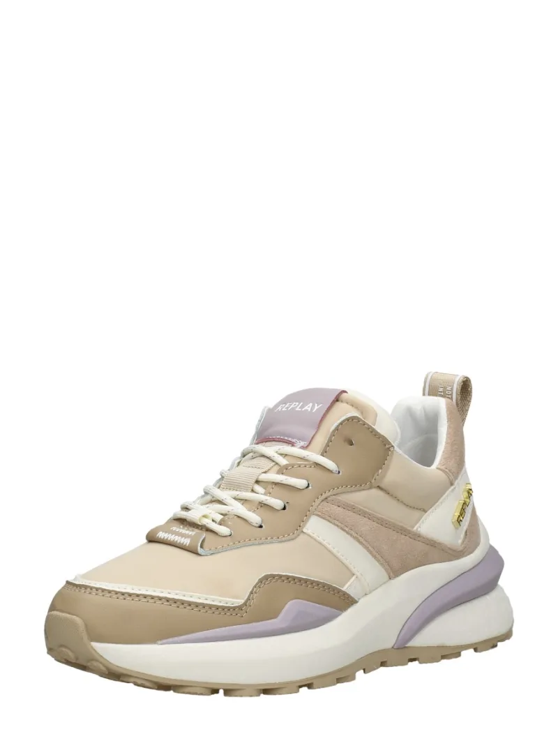 Replay Athena Run, lage sneakers voor dames in beige, foto 2 van 2