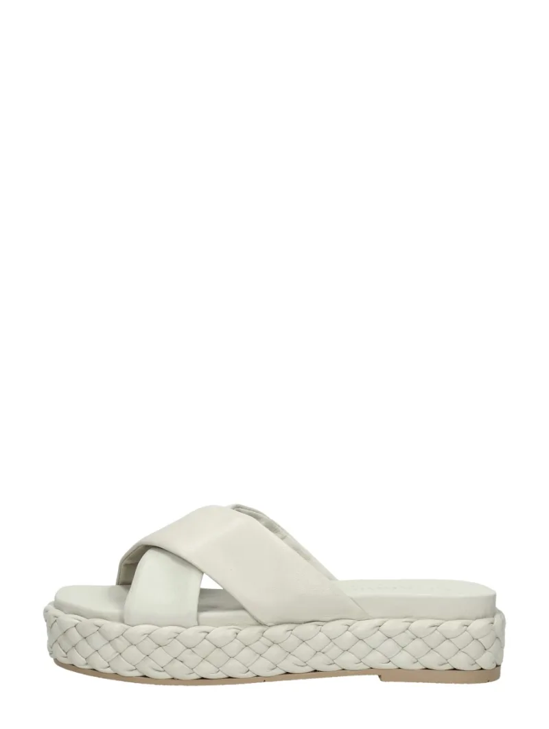Shabbies SHS1365, open slippers voor dames in gebroken wit