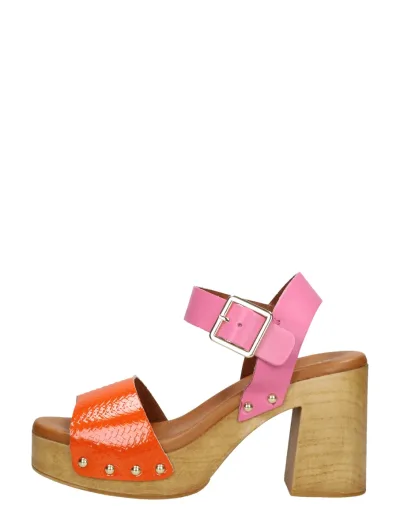 Red Rag Sandalen Hak, sandalen hak voor dames in oranje, foto 1 van 4