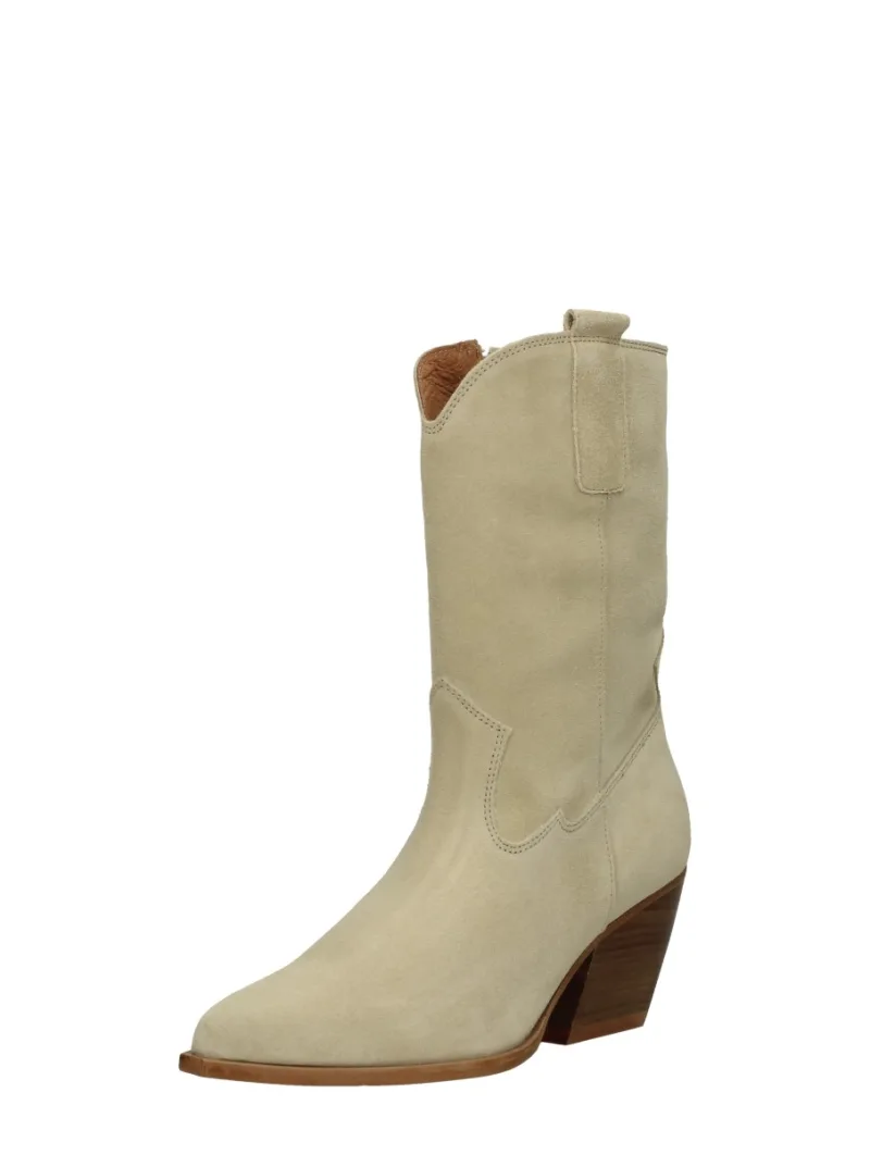 Red Rag Western laarsjes, enkellaarsjes hak voor dames in beige, foto 2 van 2