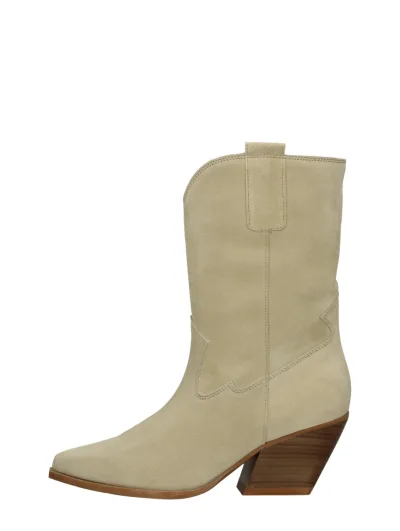 Red Rag Western laarsjes, enkellaarsjes hak voor dames in beige, foto 1 van 4