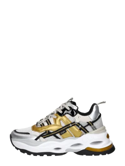 Buffalo Triplet Hollow, lage sneakers voor dames in goudkleur, foto 1 van 4