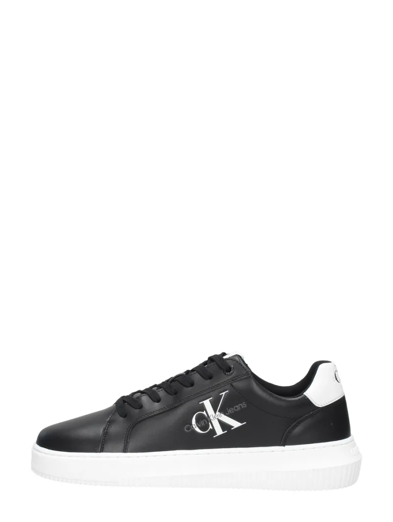 Calvin Klein Chunky Cupsole Mono Lth, lage sneakers voor heren in zwart