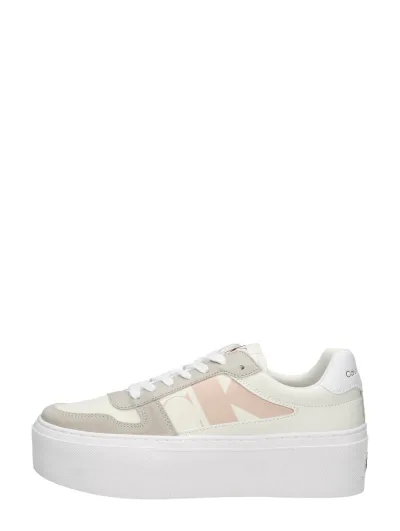 Calvin Klein Cupsole Flatform Mix Lth WN, lage sneakers voor dames in wit, foto 1 van 4