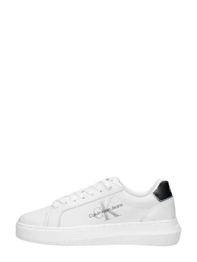 Calvin Klein Chunky Cupsole Mono Lth WN, lage sneakers voor dames in wit, foto 1 van 4