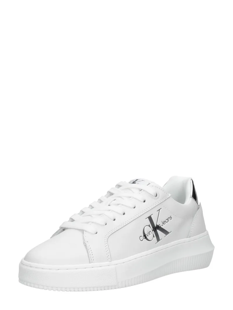 Calvin Klein Chunky Cupsole Mono Lth WN, lage sneakers voor dames in wit, foto 2 van 2