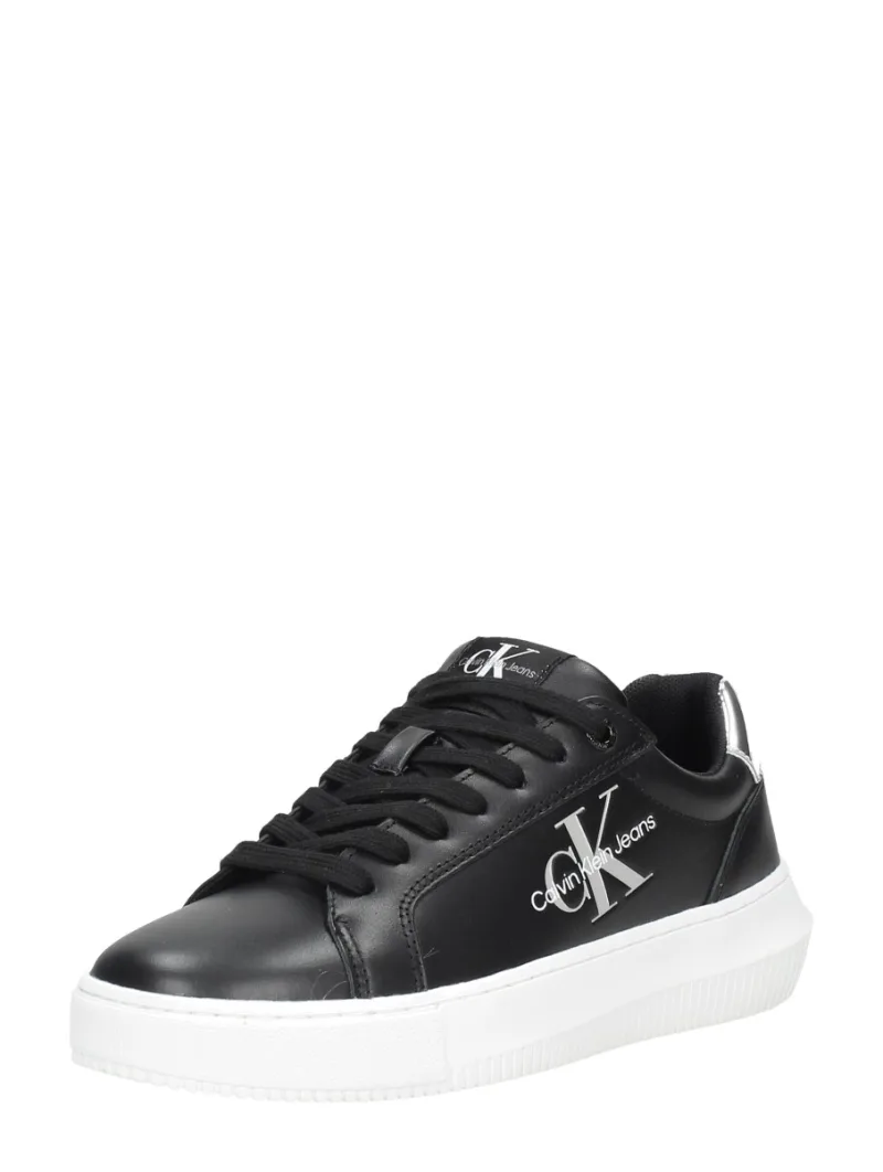 Calvin Klein Chunky Cupsole Mono Lth WN, lage sneakers voor dames in zwart, foto 2 van 2