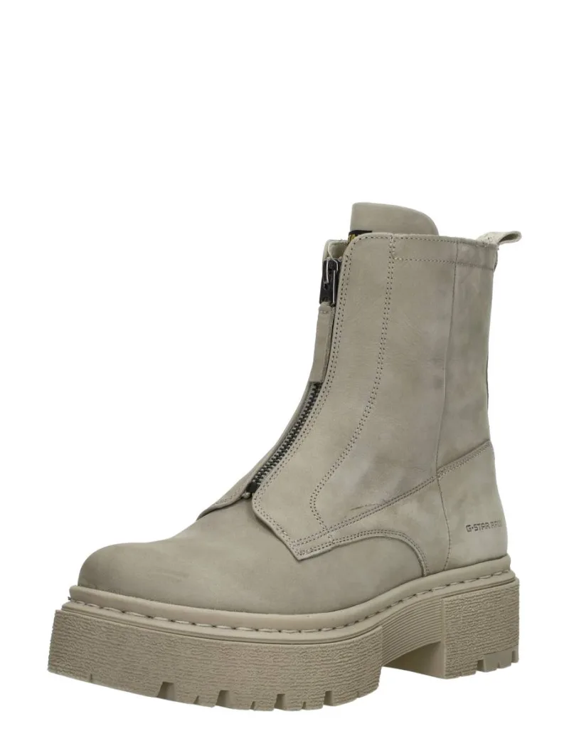 G-Star Kafey PFM Mid Zip Nub W, enkellaarsjes plat voor dames in beige, foto 2 van 2