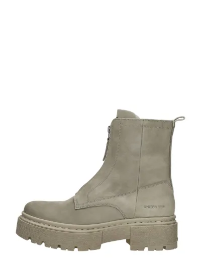 G-Star Kafey PFM Mid Zip Nub W, enkellaarsjes plat voor dames in beige, foto 1 van 4