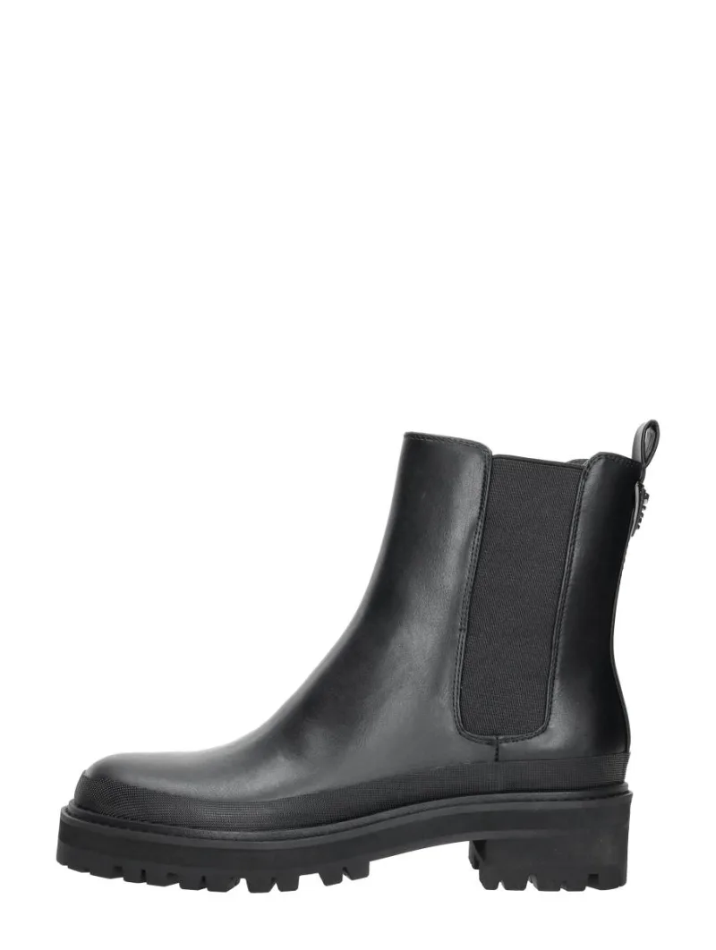 Guess Babala, enkellaarsjes plat voor dames in zwart