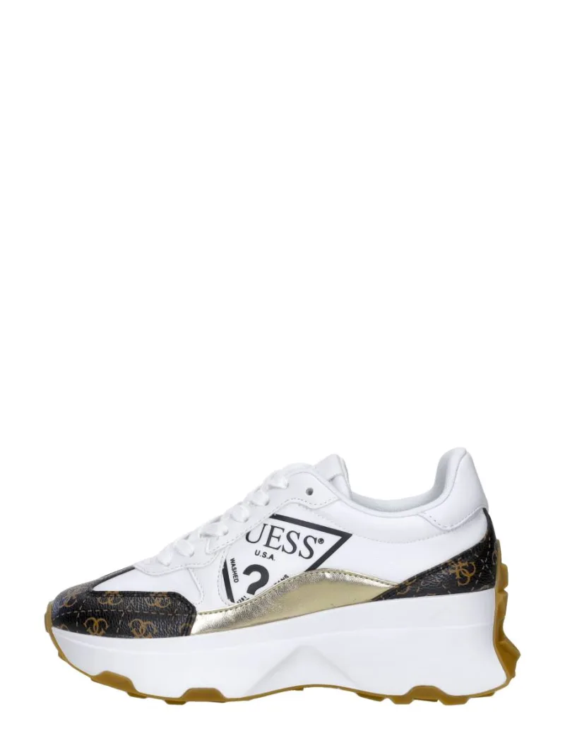 Guess Calebb 5, lage sneakers voor dames in wit