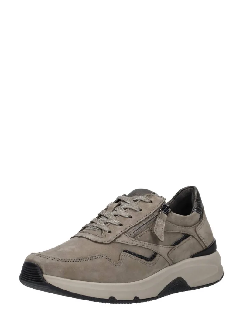 Gabor Rollingsoft, lage veterschoenen voor dames in taupe, foto 2 van 2