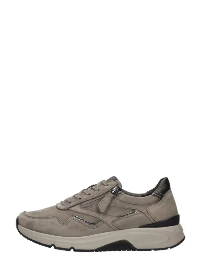 Gabor Rollingsoft, lage veterschoenen voor dames in taupe, foto 1 van 4
