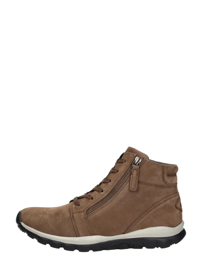 Gabor Rollingsoft, hoge veterschoenen voor dames in cognac