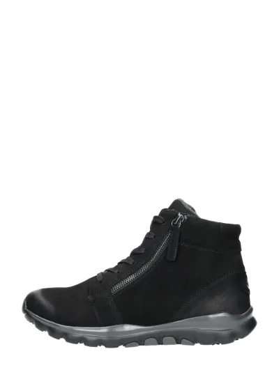 Gabor Rollingsoft, hoge veterschoenen voor dames in zwart, foto 1 van 4