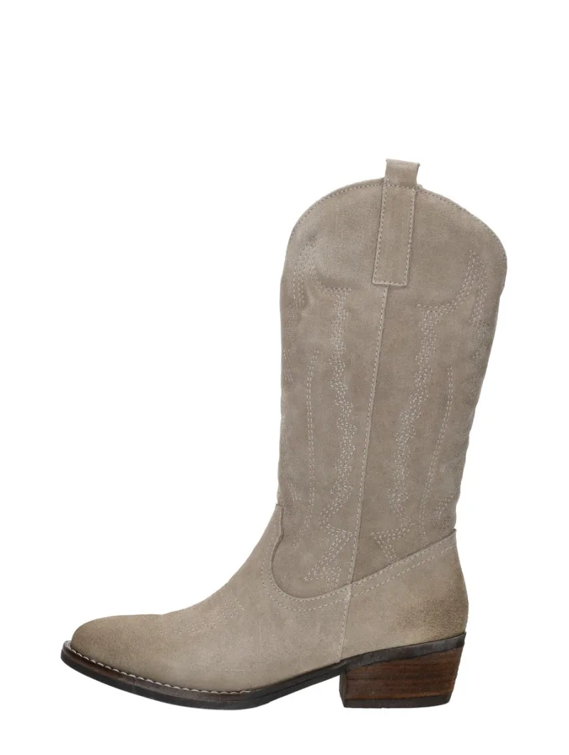 Sub55 Western boots, kuitlaarzen voor dames in beige, foto 1 van 4